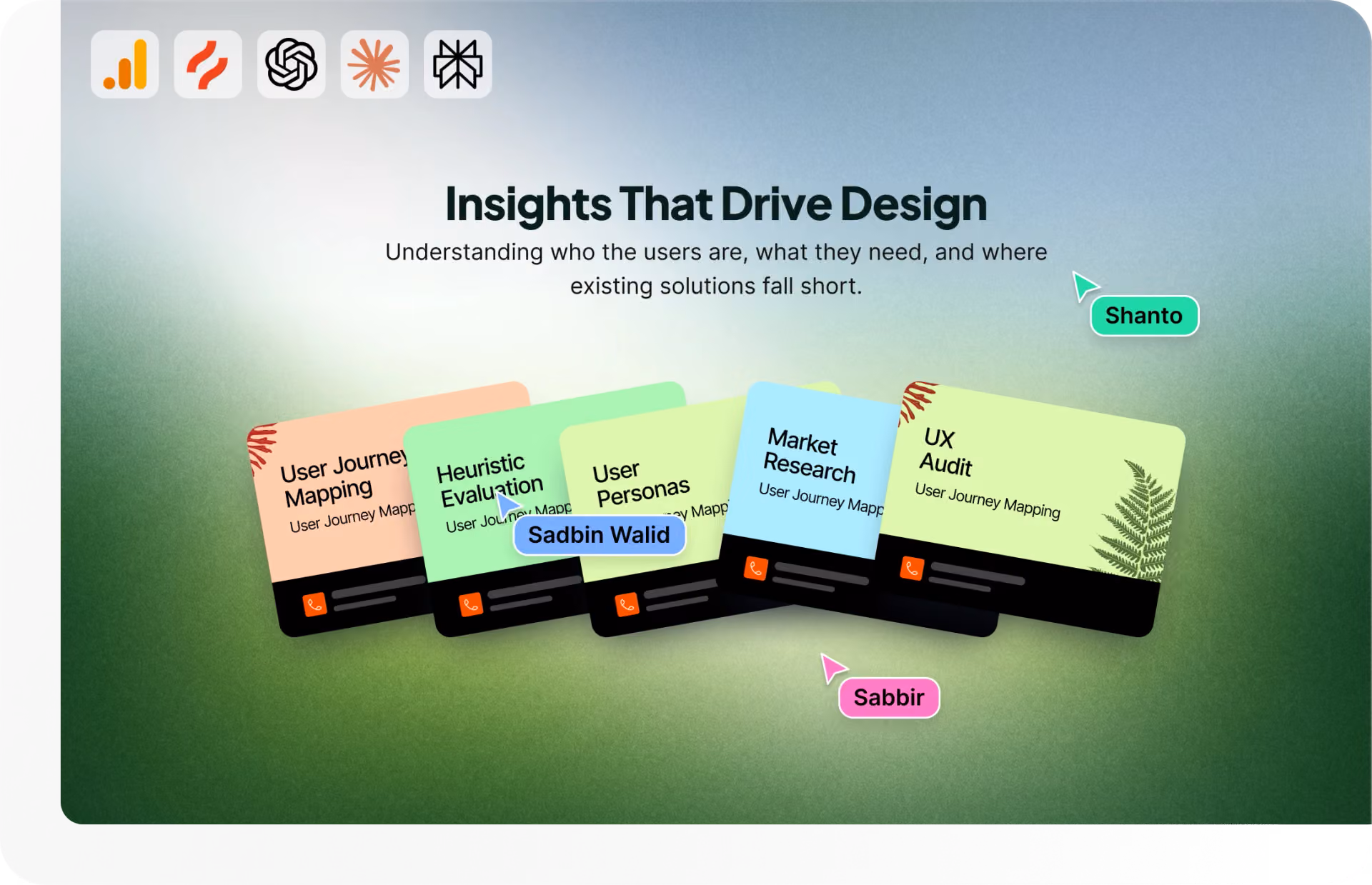 User research, competitive analysis, and tech stack development strategy